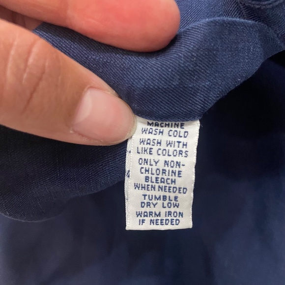 Polo Ralph Lauren Polo Shirt Men's Large Silk Linen Classic Fit Blue Button-Up - Picture 4 of 9